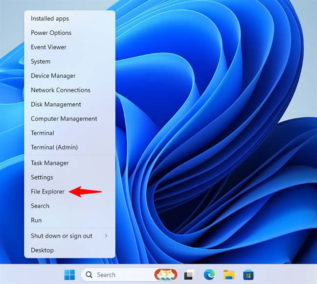 Open File Explorer using its WinX shortcut in Windows 11