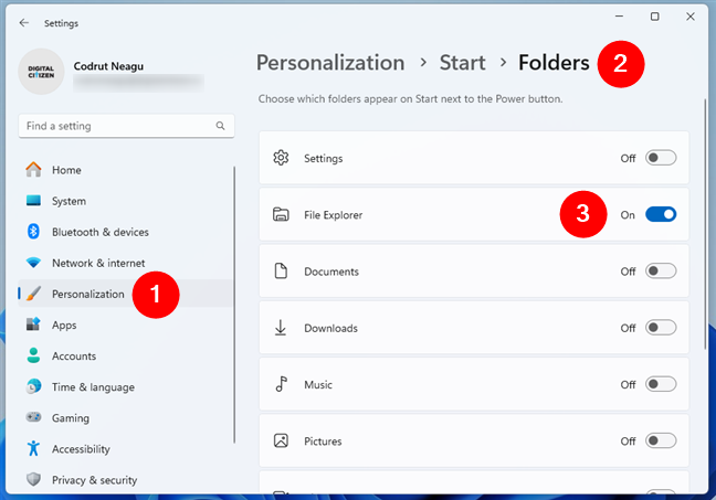How to add a File Explorer button to the Start Menu in Windows 11