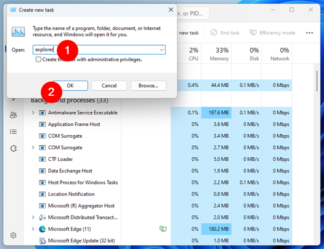 How to run File Explorer from Windows 11's Task Manager
