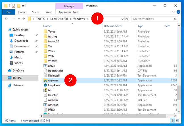 Where is File Explorer? Open it by running explorer.exe