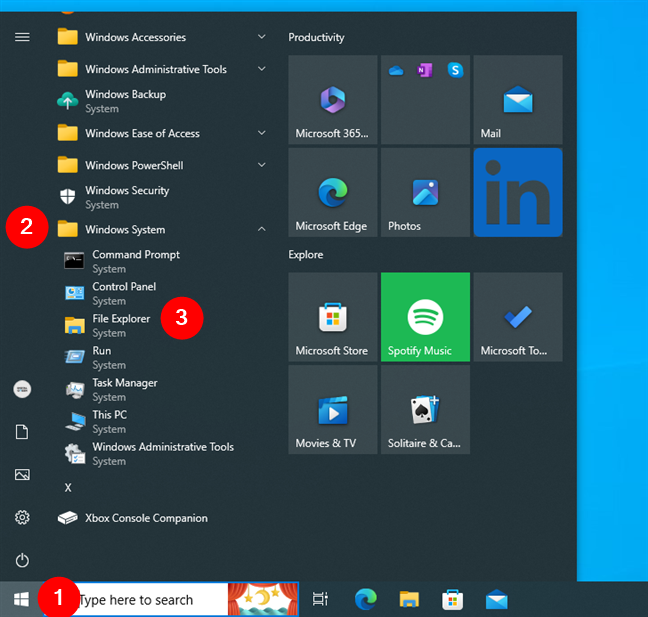 How to open File Explorer from the Windows 10 Start Menu