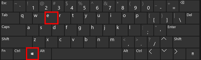 The keyboard shortcut to open File Explorer is Win + E