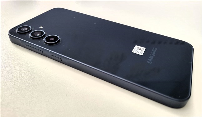 The back of the Samsung Galaxy A35 is covered by glass