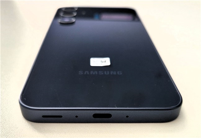 The bottom edge of the Samsung Galaxy A35