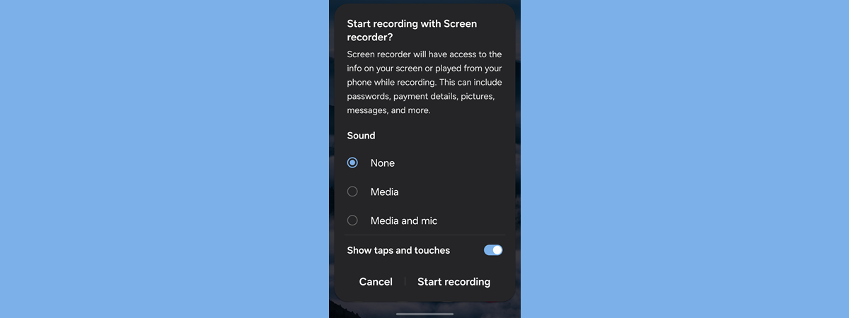 Screen recorder on Android