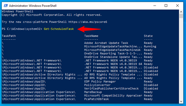How to see scheduled tasks in PowerShell