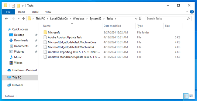 Where scheduled tasks are in Windows' folders