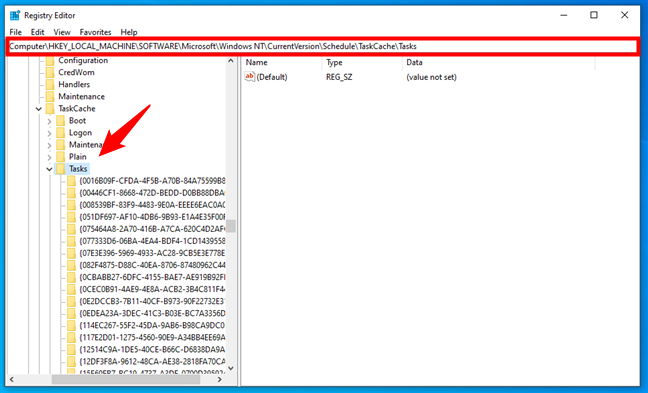 Where scheduled tasks are in the Registry