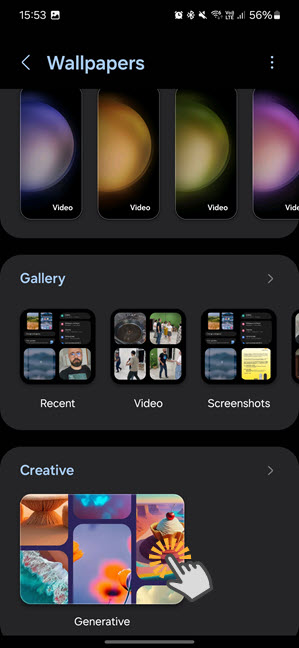 Scroll down and tap on Generative
