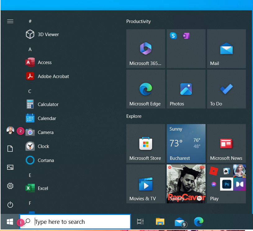 Open the Start Menu and click on your user icon