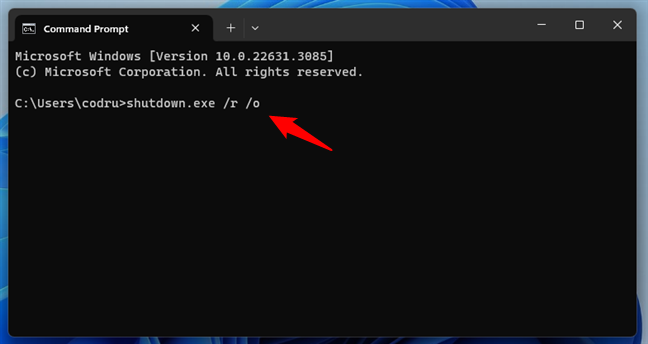 How to restart a Windows 11 computer in Safe Mode with Command Prompt using CMD