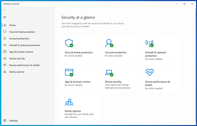 Windows Security in Windows 10