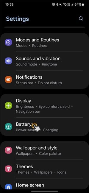 On your Samsung Galaxy, go to Settings > Battery