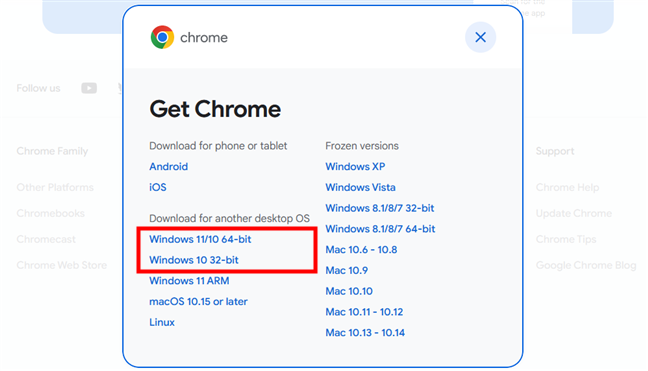 Google Chrome for 32-bit or 64-bit Windows