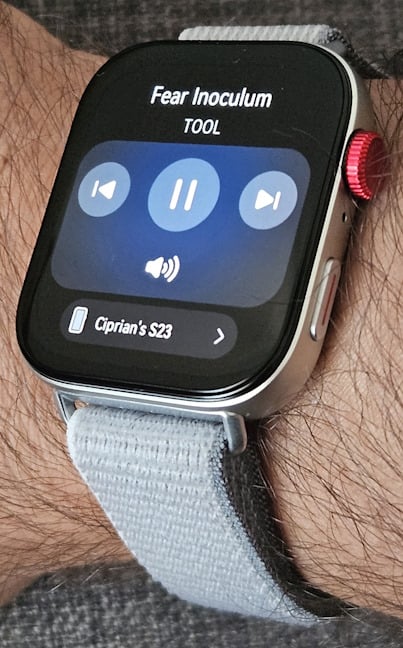 You can control music playback from the watch