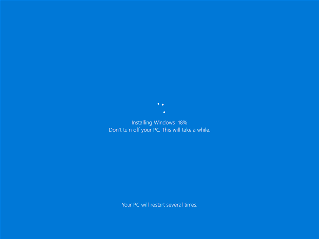 Installing Windows 10 as part of resetting your PC