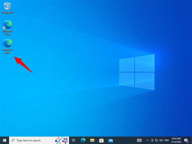 The Removed Apps file resulting from the reset of Windows 10