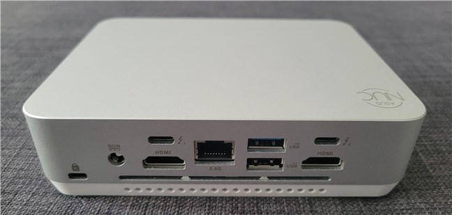The ports on the back of the ASUS NUC 14 PRO+