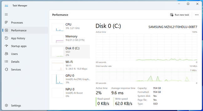 The 1TB SSD inside the ASUS NUC 14 PRO+
