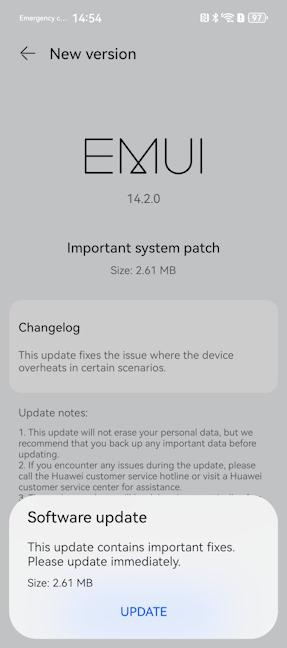 EMUI 14.2.0 is preinstalled on the HUAWEI Pura 70 Ultra