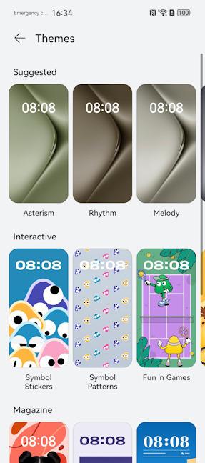 Interactive themes are available