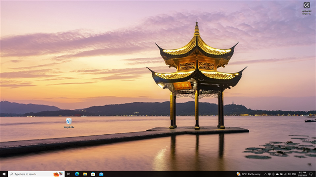 The desktop in Windows 10