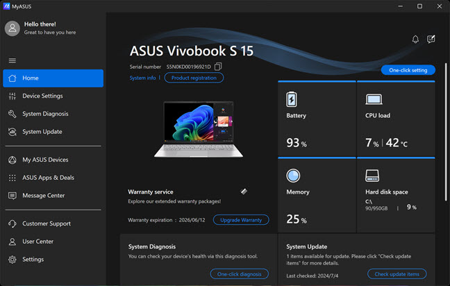 MyASUS is a very useful app