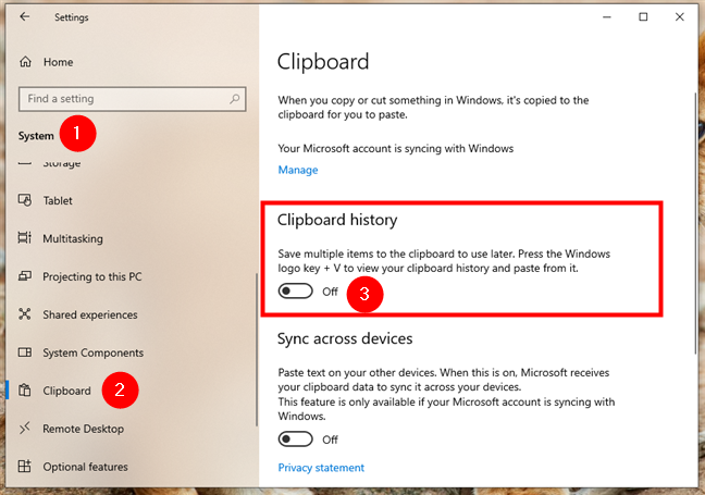 Disabling the clipboard history (and thus also clearing everything stored in it) 
