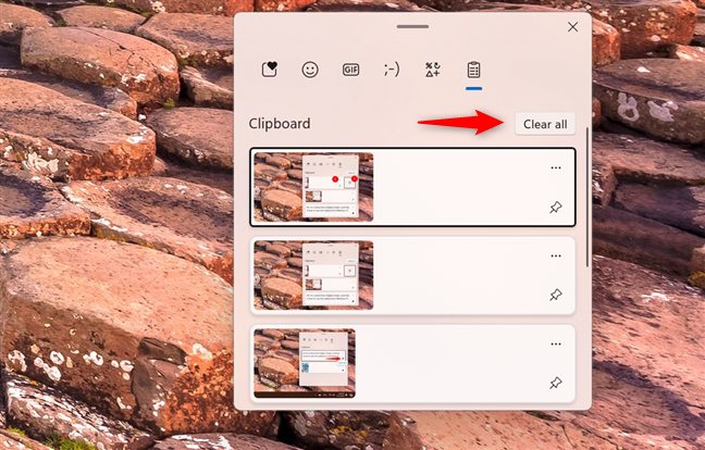 How to clear the clipboard history