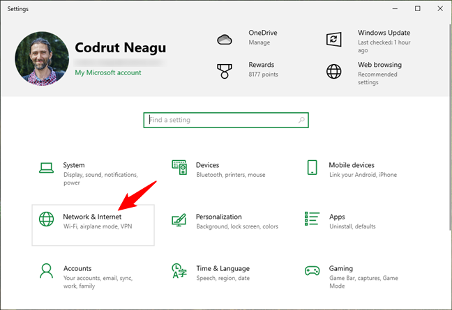 In Windows 10's Settings, go to Network & Internet
