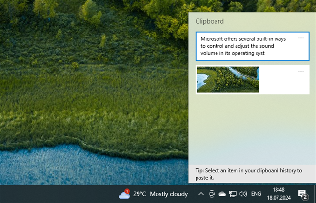 The Clipboard from Windows 10
