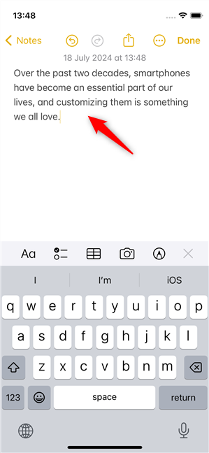 The iPhone clipboard can store only one item