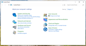 How to display the Control Panel in classic or category view style
