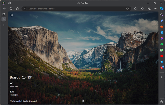 Set the new tab page in Edge with the Tabliss extension