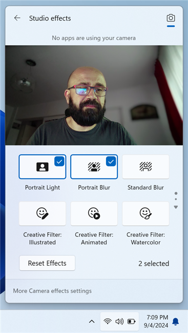 Enabling the video effects you want