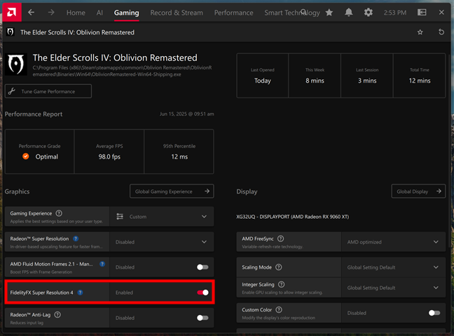 Enable FSR 4 in AMD Software: Adrenalin Edition