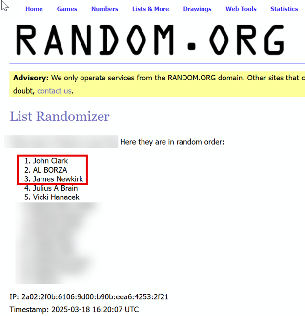 The winners are...