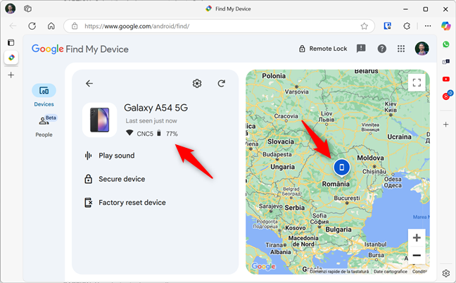 Locating a lost Android device and checking information about it