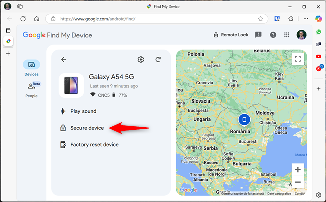 The Secure device option