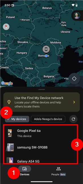 Go to My devices and choose the one you lost