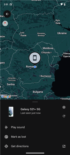 Tracking a lost Samsung phone