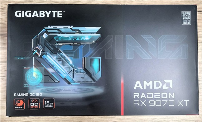 The packaging features a sci-fi design in black and blue