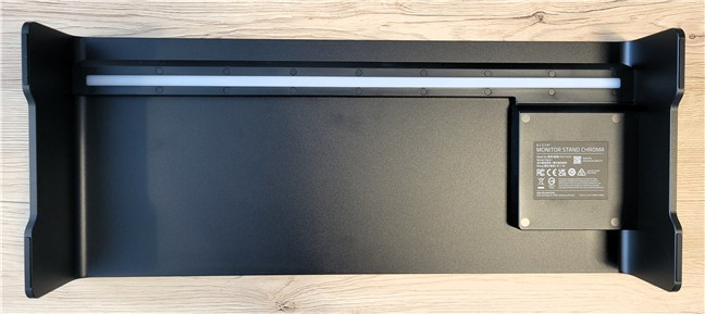 There's an RGB light strip underneath the stand