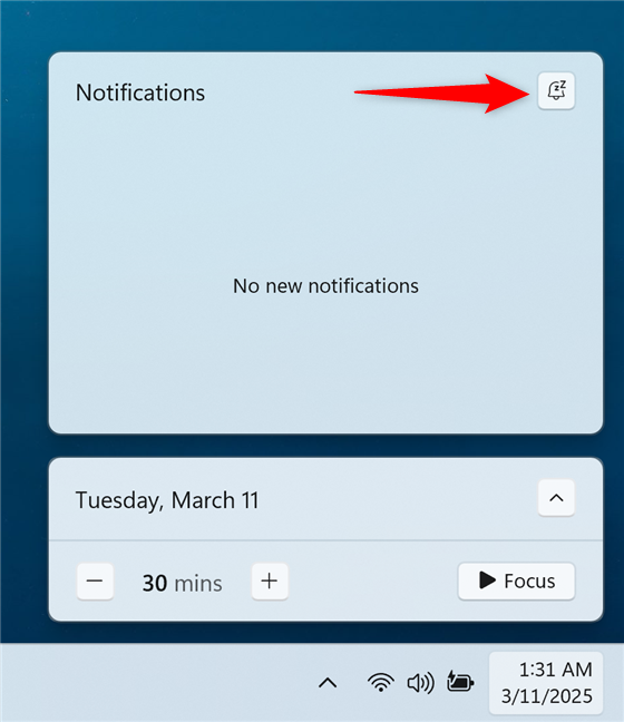 Use the Do not disturb icon to disable the feature