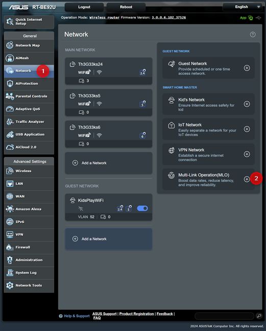 Go to Network > Mult-Link Operation (MLO)
