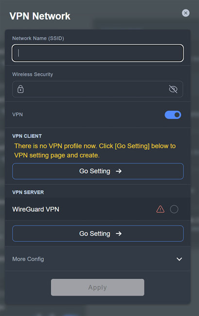 You should first customize VPN Fusion