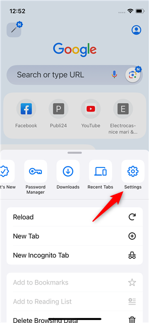 Tap Settings