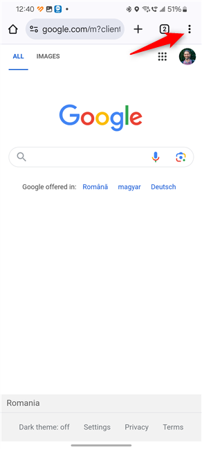 Tap the three vertical dots button