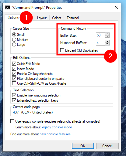 Customize your buffers from the Command History