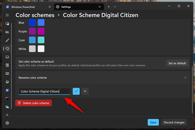 Give a name to the color scheme